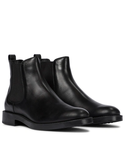 Tod's Black Chelsea Boots With Perforations In Leather Woman