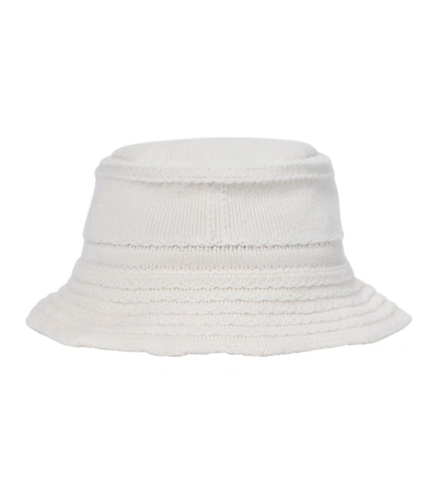 Barrie Cashmere And Cotton Bucket Hat In White