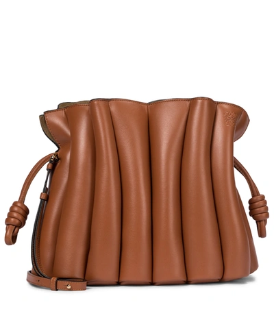 Loewe Brown Flamenco Ondas Leather Clutch Bag