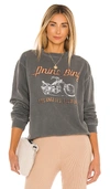 Anine Bing Ramona Motorcycle-print Sweatshirt In Charcoal