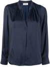 Zadig & Voltaire Tink Long-sleeve Satin Tunic In Blue