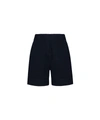 Woolrich Black Poplin Shorts In Melton Blue
