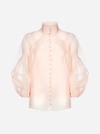 ZIMMERMANN THE LOVESTRUCK LINEN AND SILK BLOUSE