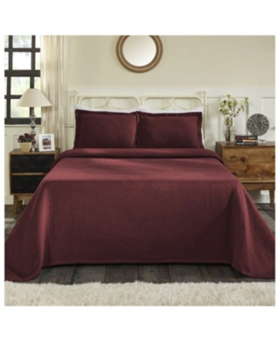 Superior 100% Cotton Basketweave Matelasse All-season 2-piece Coverlet Set, Twin In Red