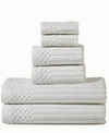 SUPERIOR SOHO CHECKERED BORDER COTTON 6 PIECE TOWEL SET