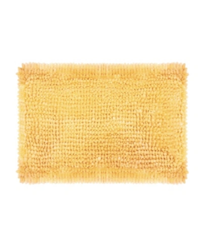 Laura Ashley Butter Chenille Bath Mat, 17" X 24" In Yellow