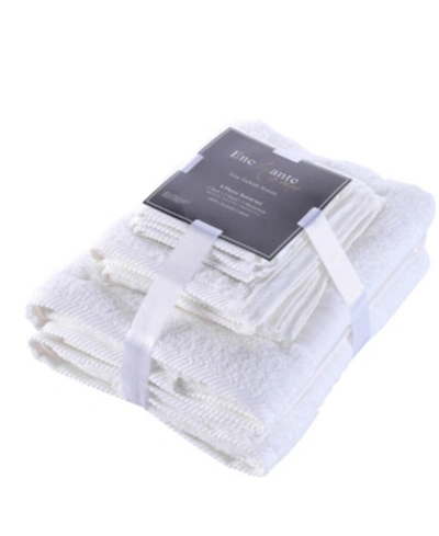 Enchante Home Luna Turkish Cotton Towel 6 Piece Set Bedding In White