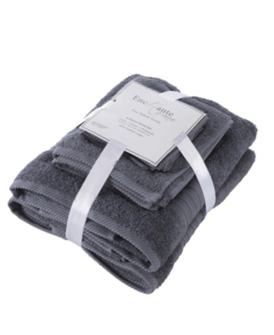 Enchante Home Bomonti Turkish Cotton Towel 6 Piece Set Bedding In Dark Grey