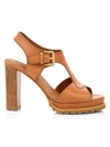 See By Chloé Women's Brooke Leather Platform Sandals In Cuoio