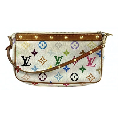 Pre-owned Louis Vuitton Pochette Accessoire White Cloth Clutch Bag