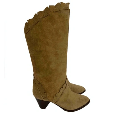Pre-owned Isabel Marant Velvet Boots In Brown