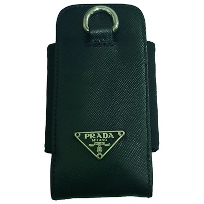 Pre-owned Prada Black Leather Bag Charms