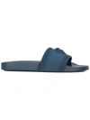 Versace Medusa Cardinal Slide Sandals In Blue