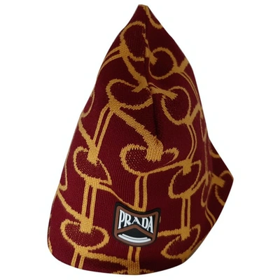 Pre-owned Prada Burgundy Wool Hat