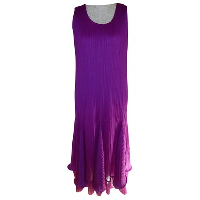 Pre-owned Issey Miyake Maxi Dress In Purple