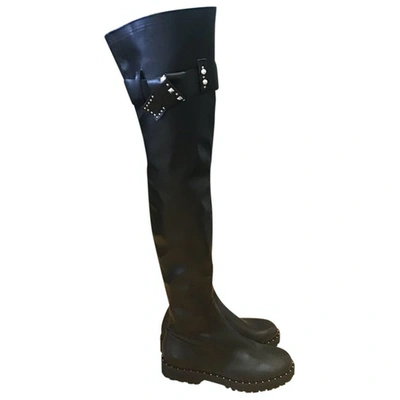 Pre-owned Ermanno Scervino Black Leather Boots
