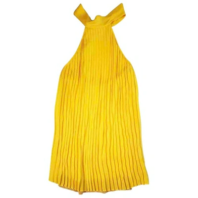Pre-owned Alice And Olivia Silk Mid-length Dress In Yellow