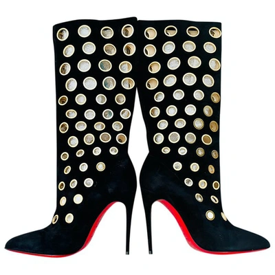 Pre-owned Christian Louboutin Boots In Black