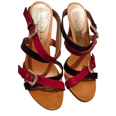 Pre-owned Dolce & Gabbana Leather Mules & Clogs In Multicolour