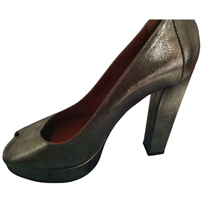 Pre-owned Lanvin Leather Heels In Gold