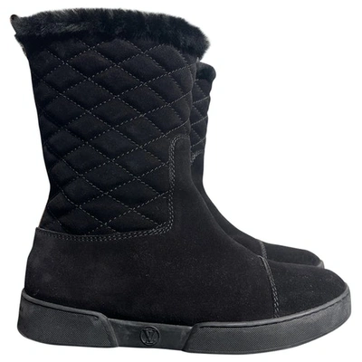 Pre-owned Louis Vuitton Biker Boots In Black