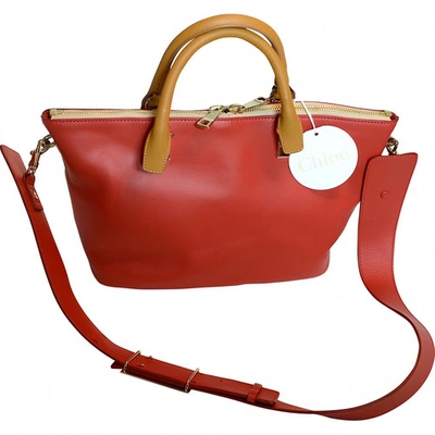 Pre-owned Chloé Baylee Leather Handbag In Red