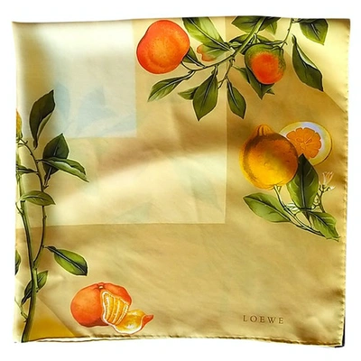 Pre-owned Loewe Yellow Silk Scarf