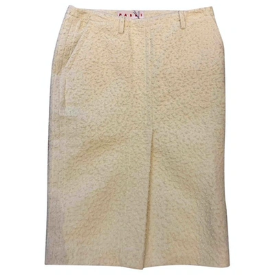 Pre-owned Marni Wool Mid-length Skirt In Yellow
