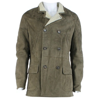 Pre-owned Brunello Cucinelli Leather Coat In Green