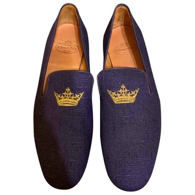 Pre-owned Church's Leather Flats In Blue