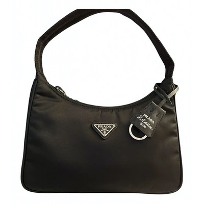 Pre-owned Prada Re-edition Cloth Handbag In Black