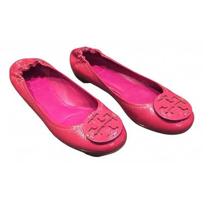 Pre-owned Tory Burch Patent Leather Ballet Flats In Pink