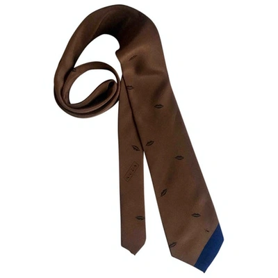 Pre-owned Krizia Silk Tie In Brown