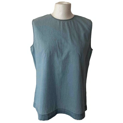 Pre-owned Equipment Blue Cotton Top