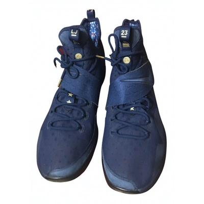 Pre-owned Nike Leather High Trainers In Blue