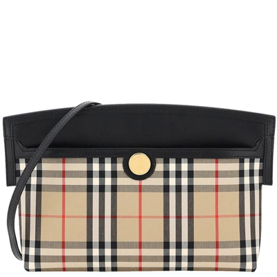 Pre-owned Burberry Archive Beige Leather Society Clutch Bag In Multicolor