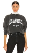 Anine Bing Ramona Sweatshirt University Paris In Washed Black In Washed Black