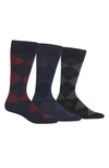 Polo Ralph Lauren 3-pack Argyle Socks In Navy Burg/ Navy Blue/ Black