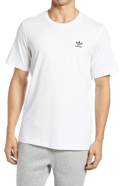 Adidas Originals Logo-embroidered Cotton-jersey T-shirt In White