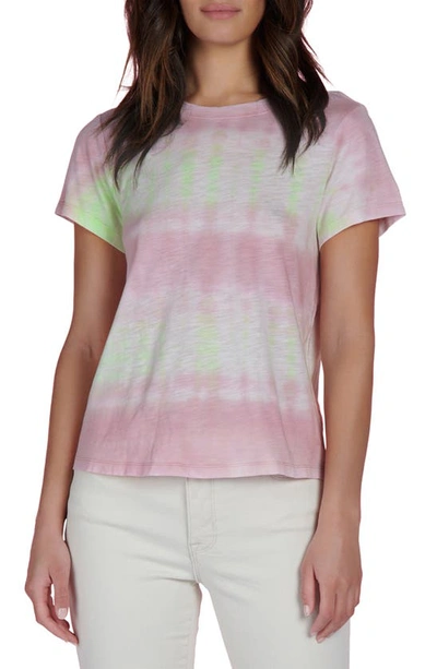 Sanctuary Perfect Tie Dye Cotton Blend Top In Pink Lime