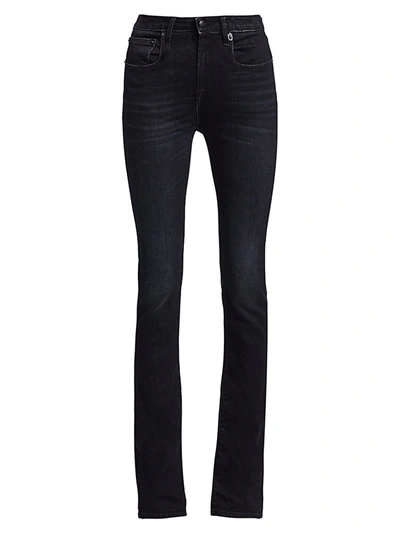 R13 Women's Alison Zip-cuff Skinny Jeans In Rayne Black