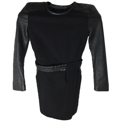 Pre-owned The Kooples Leather Dress In Black