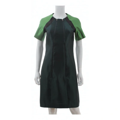 Pre-owned Miu Miu Silk Dress In Green