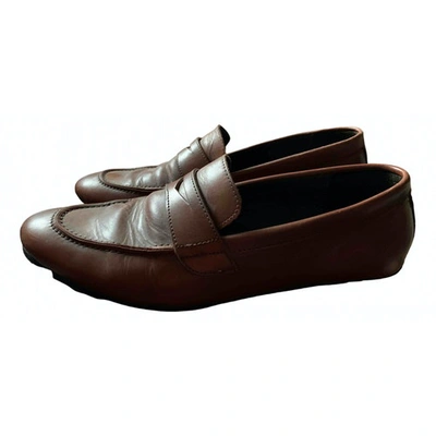 Pre-owned Stefanel Leather Flats In Brown