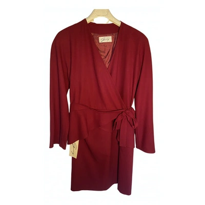 Pre-owned Genny Wool Dress In Red