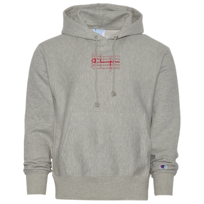 Champion Mens  Vintage Hoodie In Grey/red