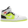 Jordan Air  1 Mid "notebook" Sneakers In Hyper Crimson/volt/white
