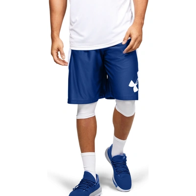 Under Armour Perimeter Shorts In Royal/white