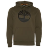 Timberland Men's Tree Logo Pullover Hoodie In Olive/black