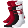 Nike Everyday Kids' Cushioned Crew Socks (6 Pairs) In White/black/red